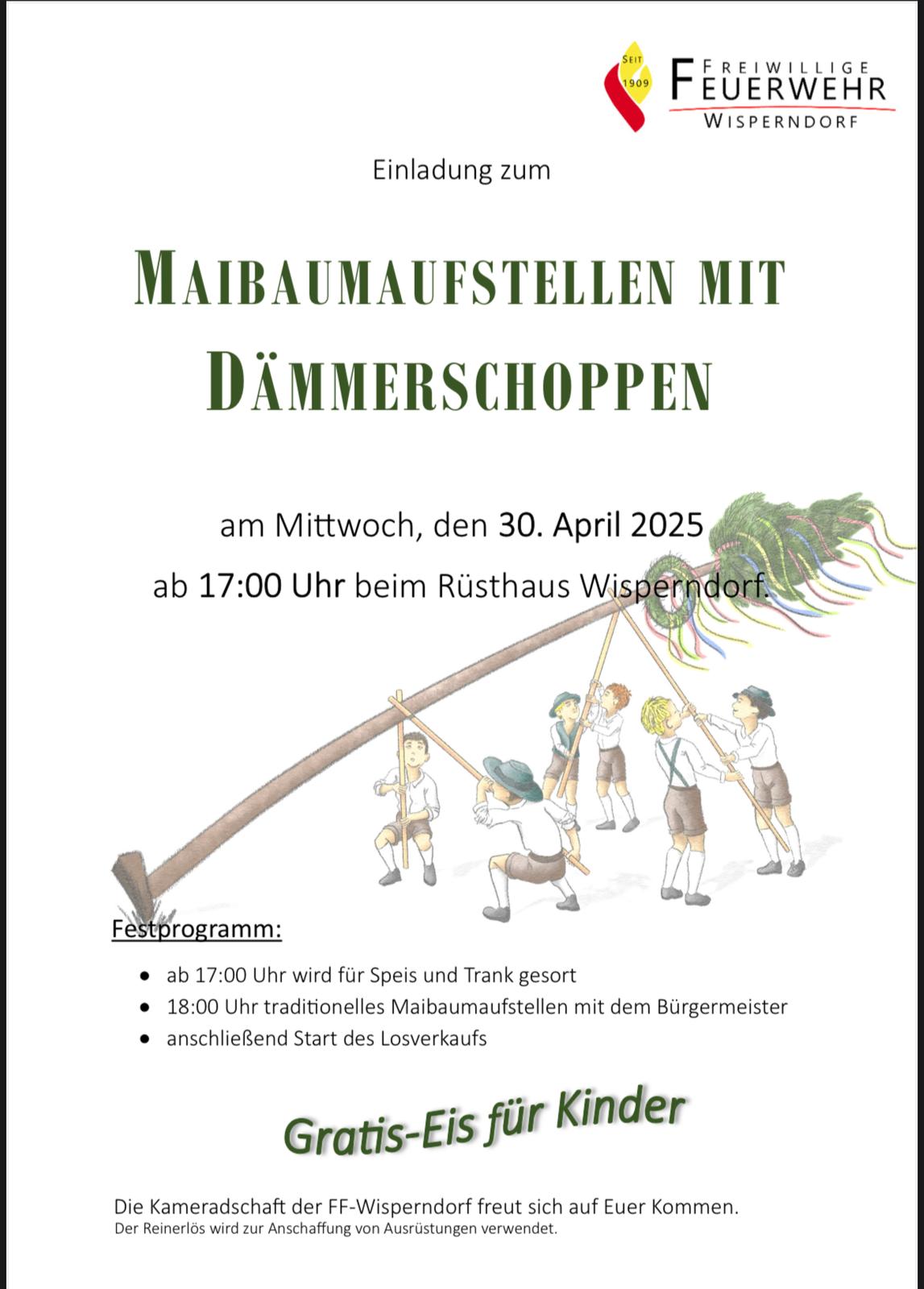 Einladung Maibaumaufstellen 2025