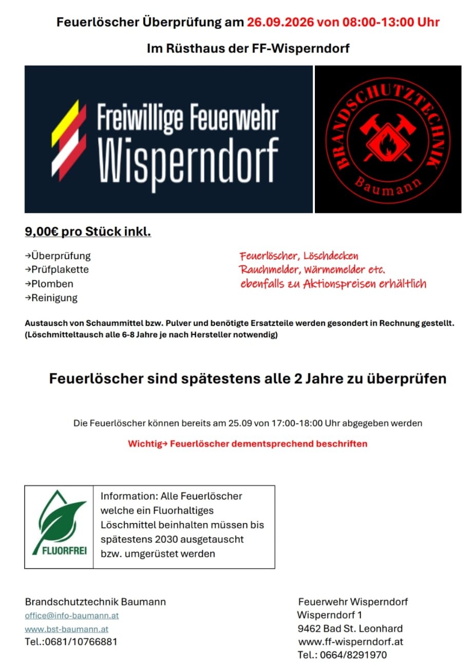 2026 Feuerlöscherüberprüfung